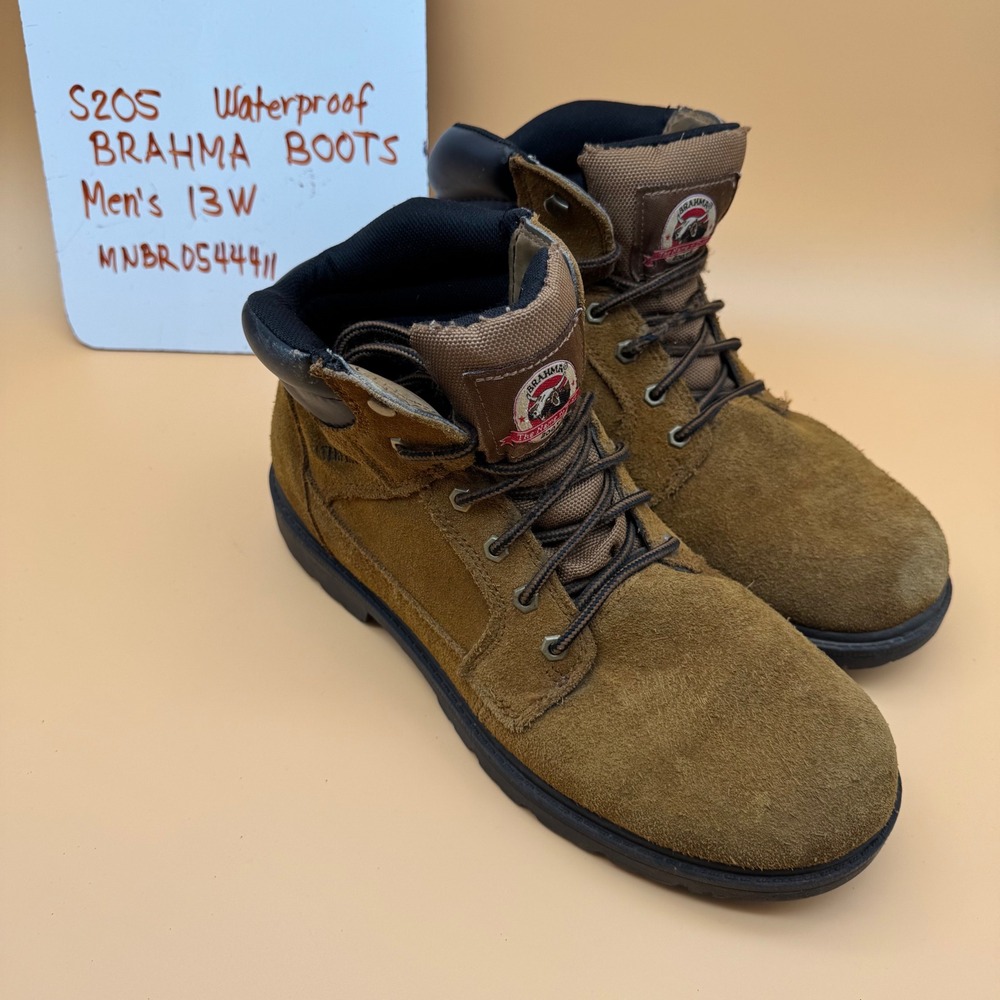 Brahma Boots‎ Waterproof Suede Leather Lace Up Work Boots Mens 13W oil resistant
